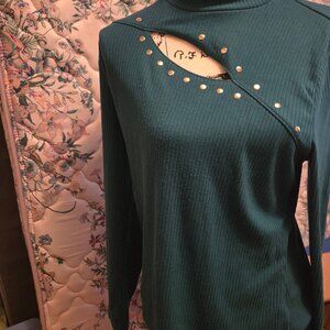 Womens studded cutout blouse XL